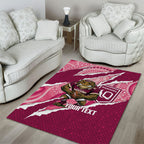 QLD Maroons Rugby Custom Area Rug Go Cane Toads Sporty Aboriginal Art