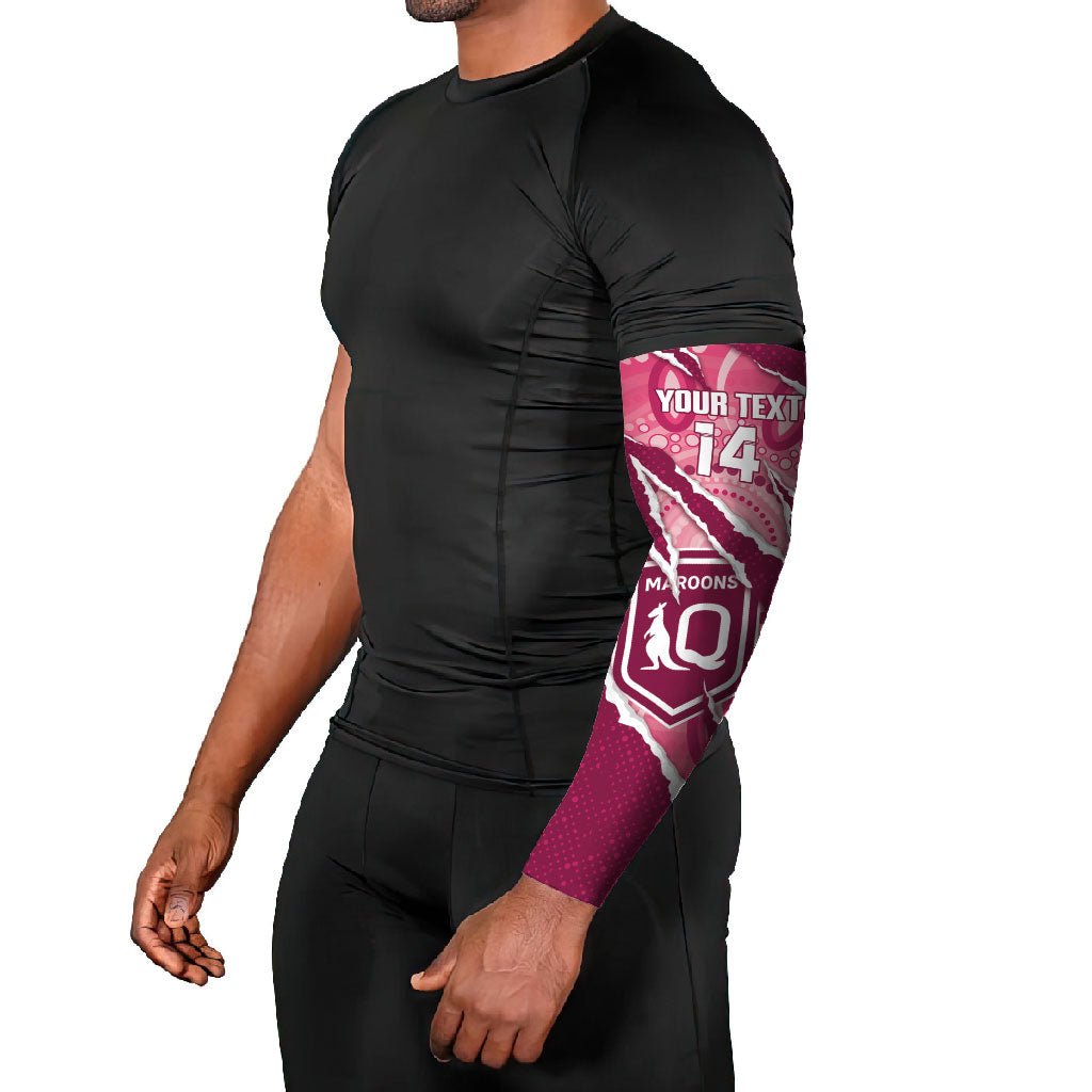 QLD Maroons Rugby Custom Arm Sleeves Go Cane Toads Sporty Aboriginal Art