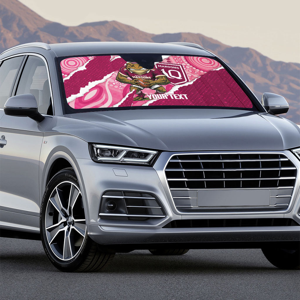 QLD Maroons Rugby Custom Auto Sun Shade Go Cane Toads Sporty Aboriginal Art