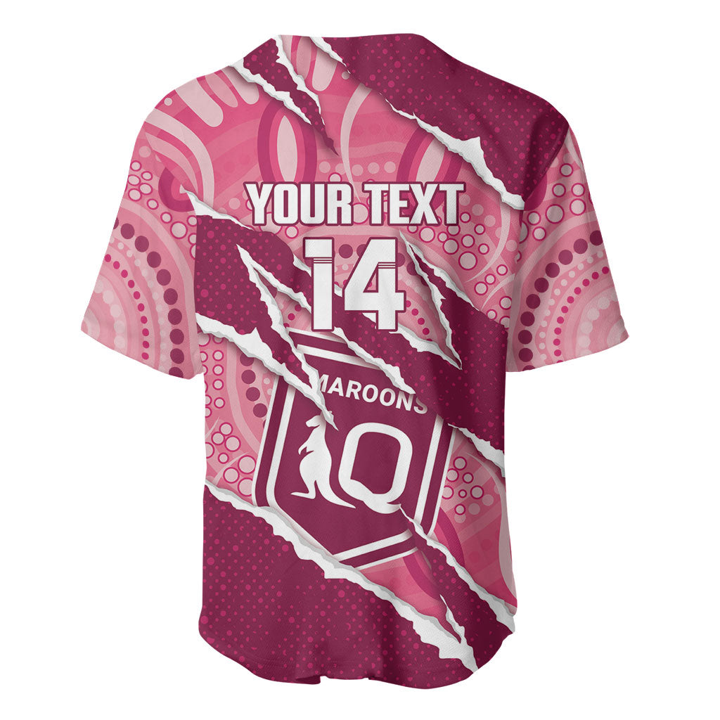QLD Maroons Rugby Custom Baseball Jersey Go Cane Toads Sporty Aboriginal Art