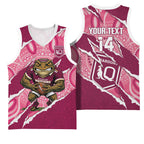 QLD Maroons Rugby Custom Basketball Jersey Go Cane Toads Sporty Aboriginal Art