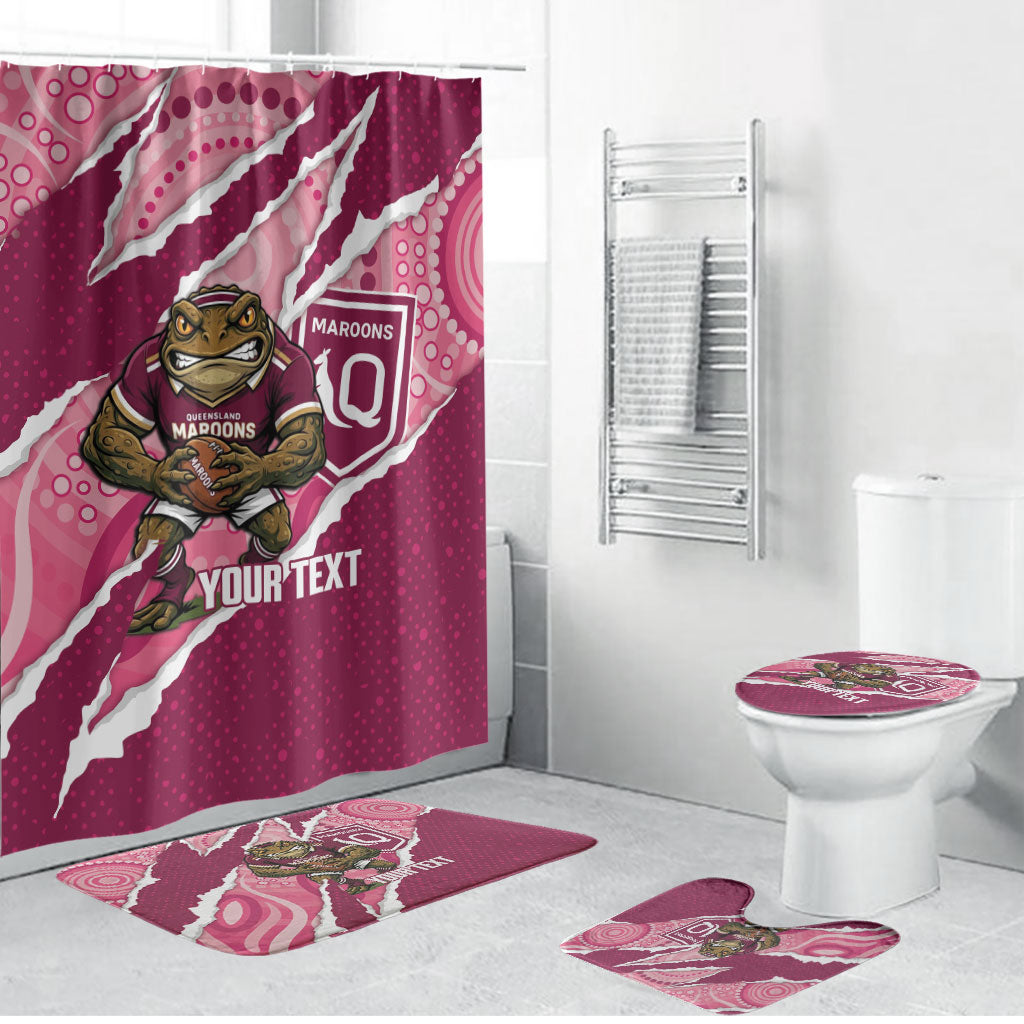 QLD Maroons Rugby Custom Bathroom Set Go Cane Toads Sporty Aboriginal Art