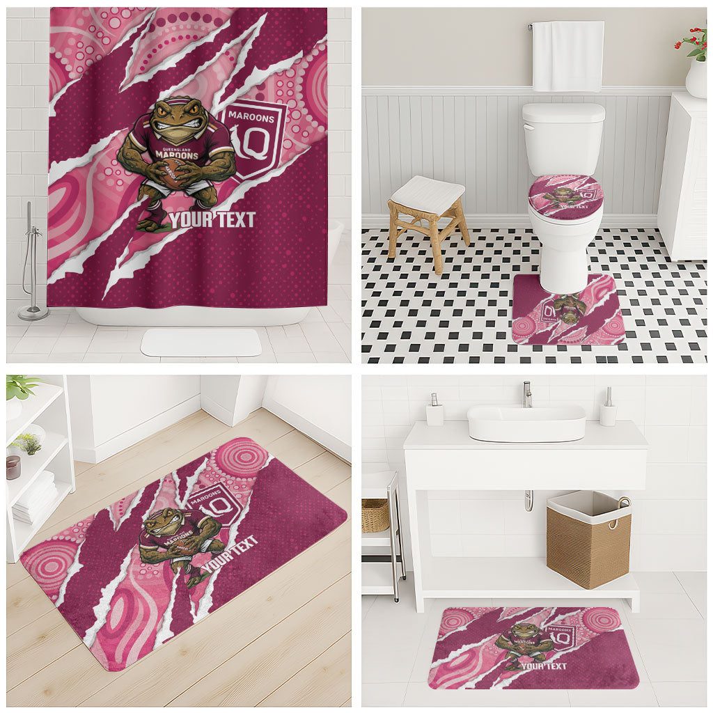 QLD Maroons Rugby Custom Bathroom Set Go Cane Toads Sporty Aboriginal Art
