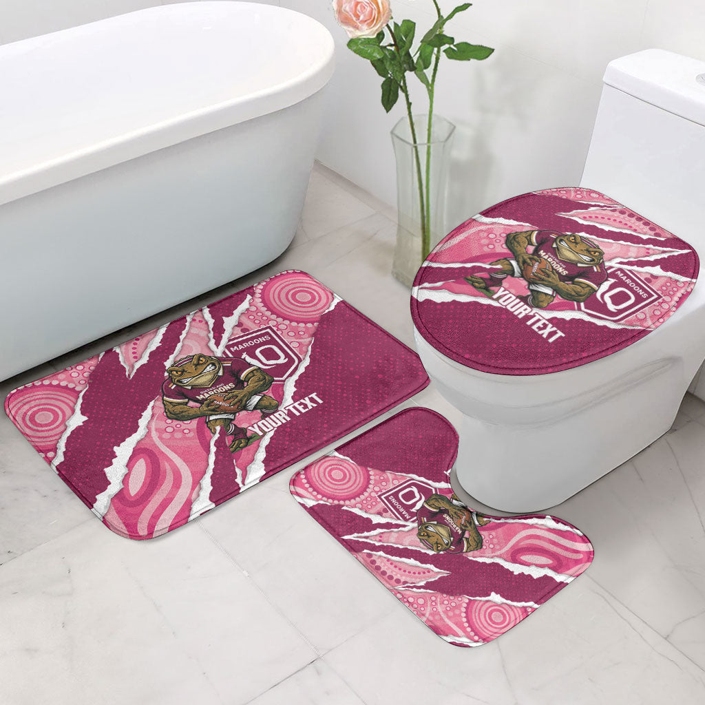 QLD Maroons Rugby Custom Bathroom Set Go Cane Toads Sporty Aboriginal Art