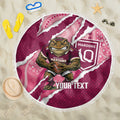 QLD Maroons Rugby Custom Beach Blanket Go Cane Toads Sporty Aboriginal Art