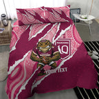 QLD Maroons Rugby Custom Bedding Set Go Cane Toads Sporty Aboriginal Art