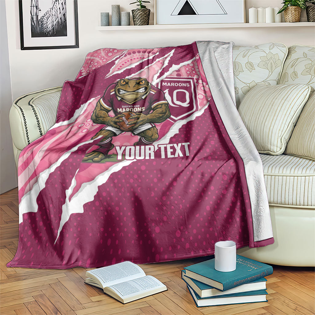 QLD Maroons Rugby Custom Blanket Go Cane Toads Sporty Aboriginal Art