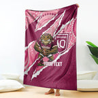 QLD Maroons Rugby Custom Blanket Go Cane Toads Sporty Aboriginal Art