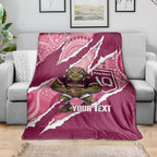 QLD Maroons Rugby Custom Blanket Go Cane Toads Sporty Aboriginal Art