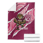 QLD Maroons Rugby Custom Blanket Go Cane Toads Sporty Aboriginal Art