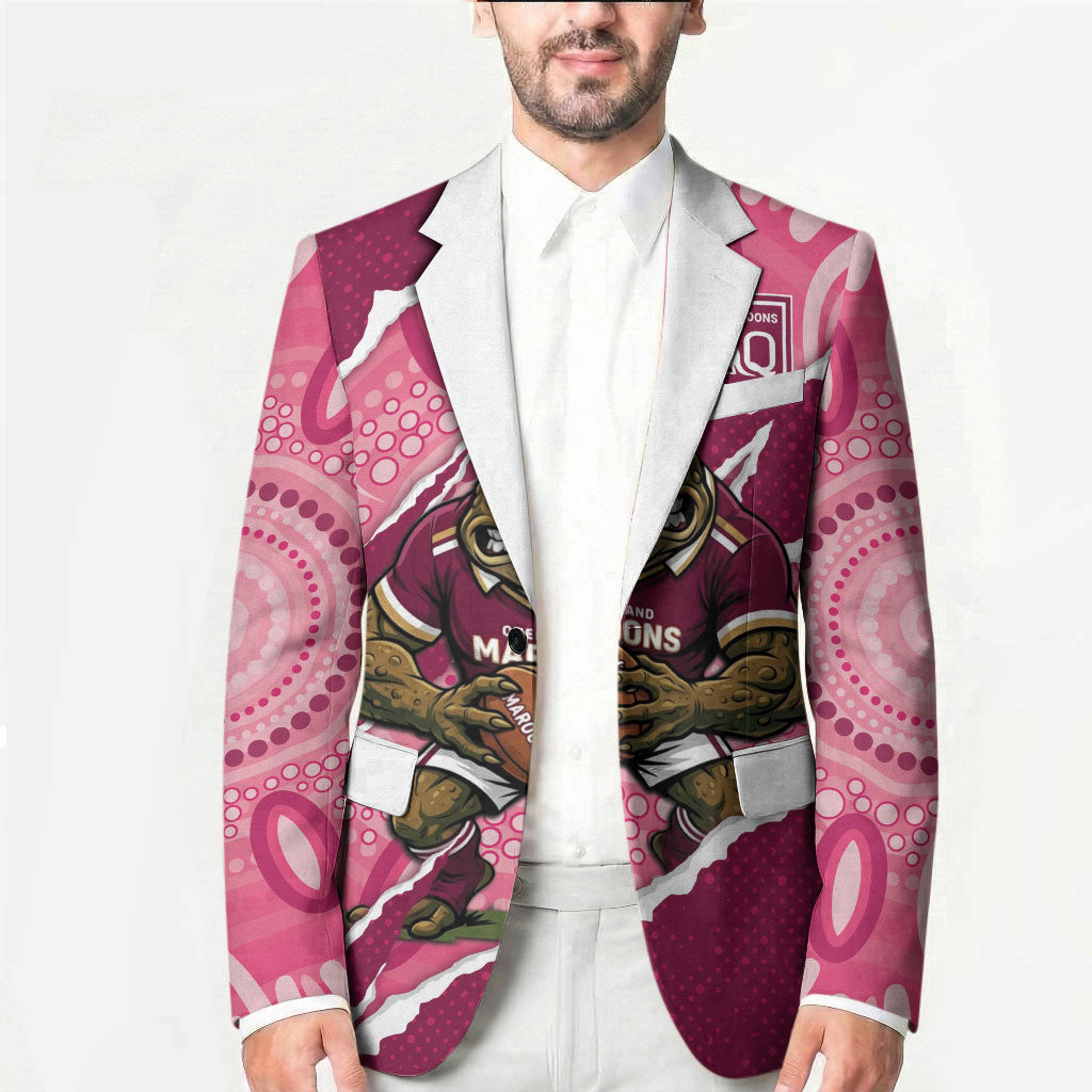 QLD Maroons Rugby Custom Blazer Go Cane Toads Sporty Aboriginal Art