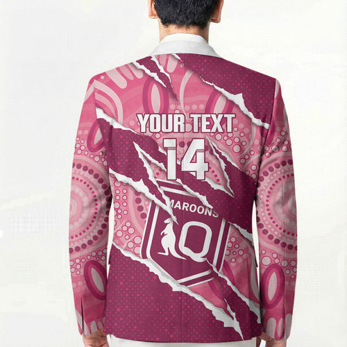 QLD Maroons Rugby Custom Blazer Go Cane Toads Sporty Aboriginal Art