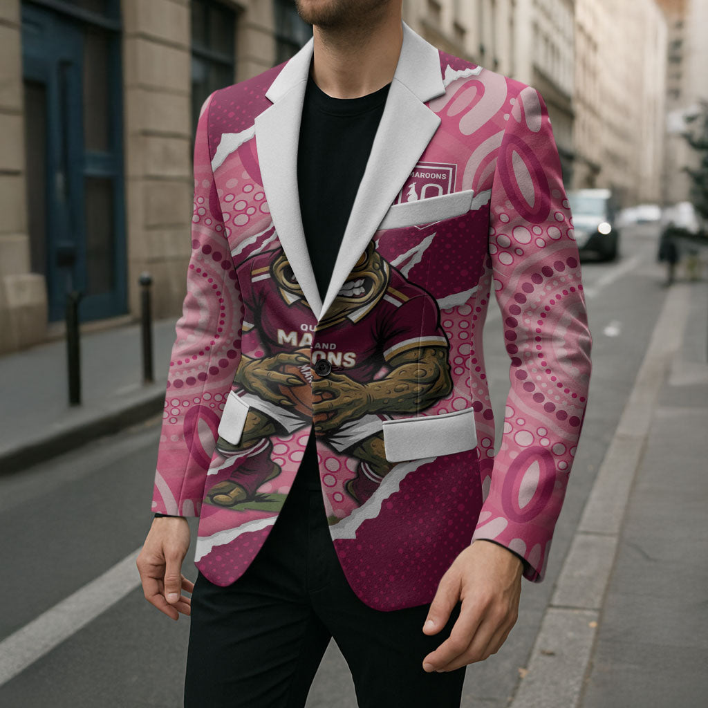 QLD Maroons Rugby Custom Blazer Go Cane Toads Sporty Aboriginal Art