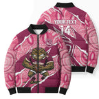 QLD Maroons Rugby Custom Bomber Puffer Jacket Go Cane Toads Sporty Aboriginal Art