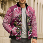 QLD Maroons Rugby Custom Bomber Puffer Jacket Go Cane Toads Sporty Aboriginal Art