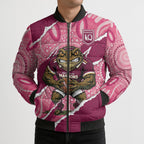QLD Maroons Rugby Custom Bomber Puffer Jacket Go Cane Toads Sporty Aboriginal Art