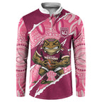 QLD Maroons Rugby Custom Button Sweatshirt Go Cane Toads Sporty Aboriginal Art