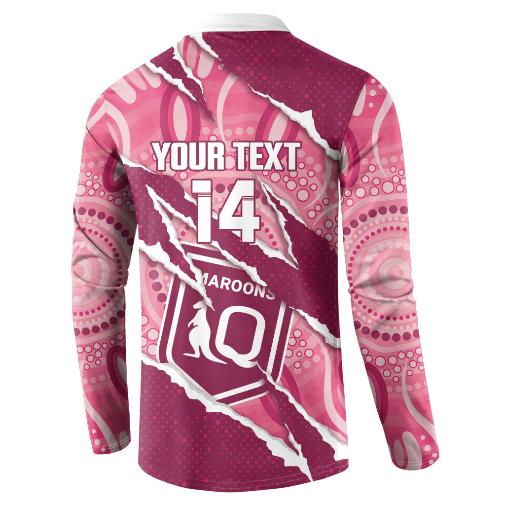 QLD Maroons Rugby Custom Button Sweatshirt Go Cane Toads Sporty Aboriginal Art