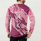 QLD Maroons Rugby Custom Button Sweatshirt Go Cane Toads Sporty Aboriginal Art