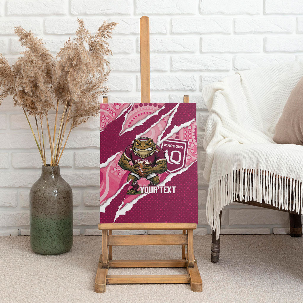 QLD Maroons Rugby Custom Canvas Wall Art Go Cane Toads Sporty Aboriginal Art