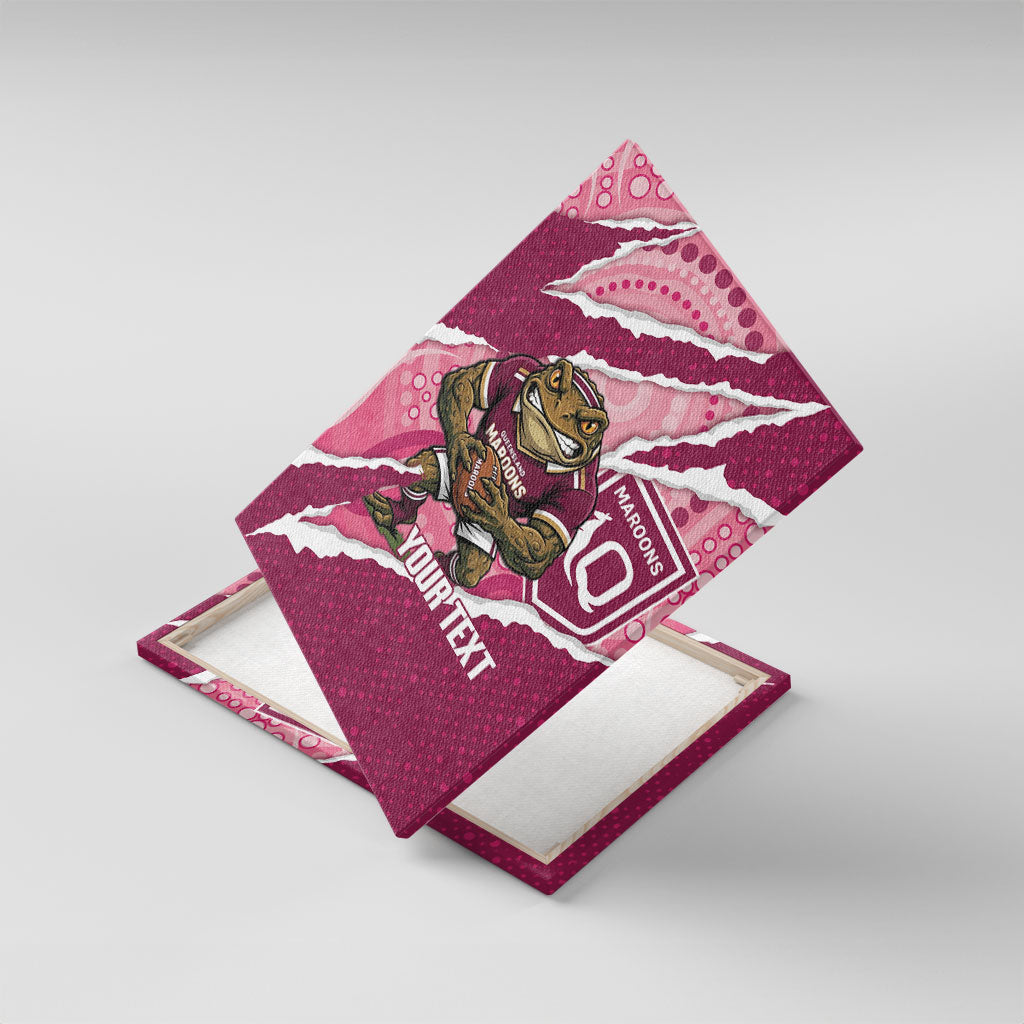 QLD Maroons Rugby Custom Canvas Wall Art Go Cane Toads Sporty Aboriginal Art