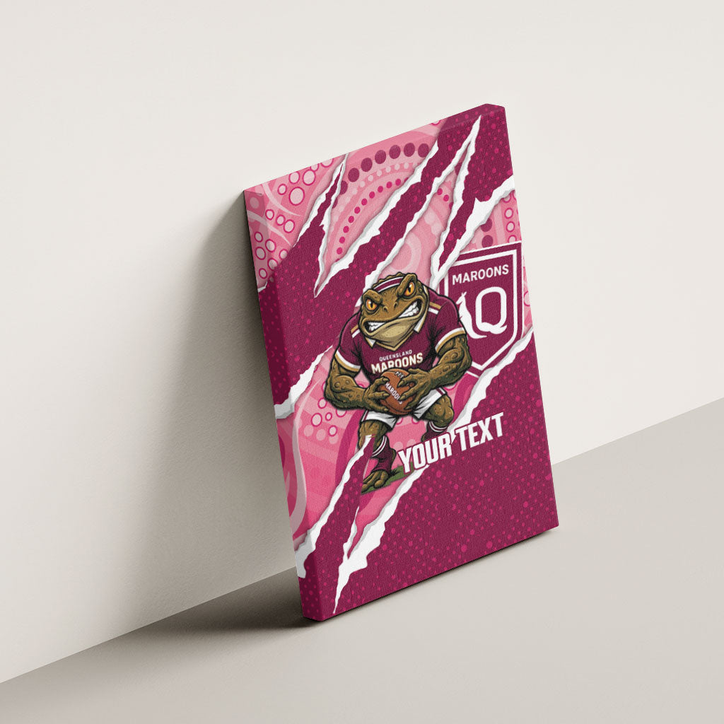QLD Maroons Rugby Custom Canvas Wall Art Go Cane Toads Sporty Aboriginal Art