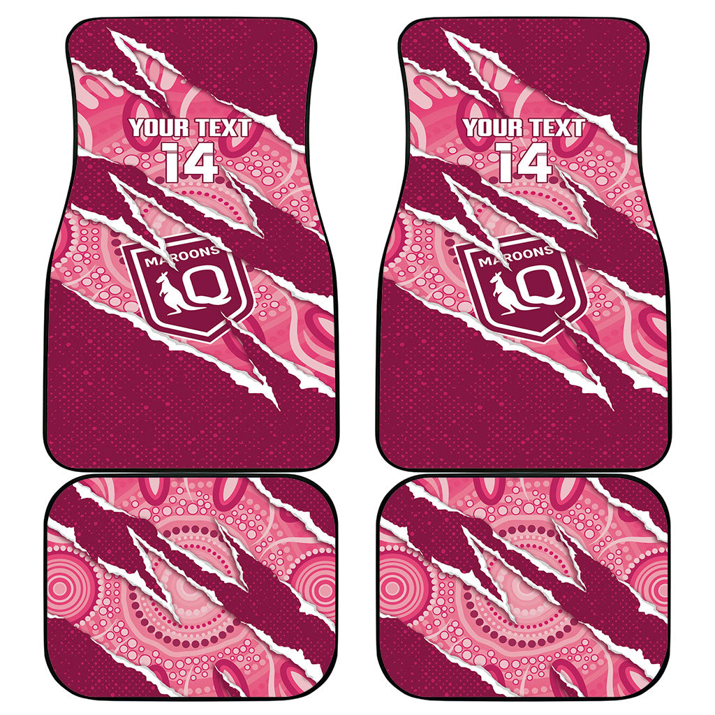 QLD Maroons Rugby Custom Car Mats Go Cane Toads Sporty Aboriginal Art