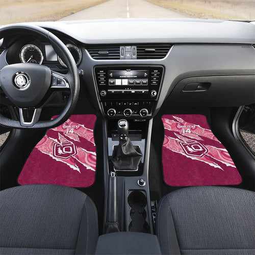 QLD Maroons Rugby Custom Car Mats Go Cane Toads Sporty Aboriginal Art