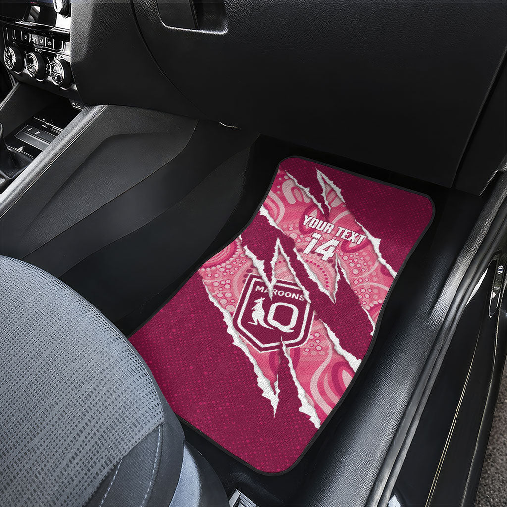 QLD Maroons Rugby Custom Car Mats Go Cane Toads Sporty Aboriginal Art