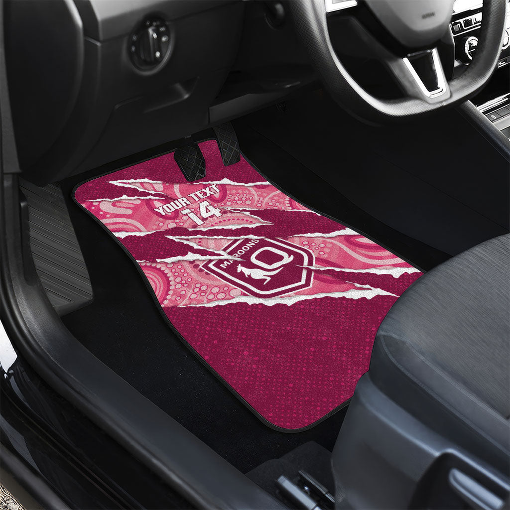 QLD Maroons Rugby Custom Car Mats Go Cane Toads Sporty Aboriginal Art