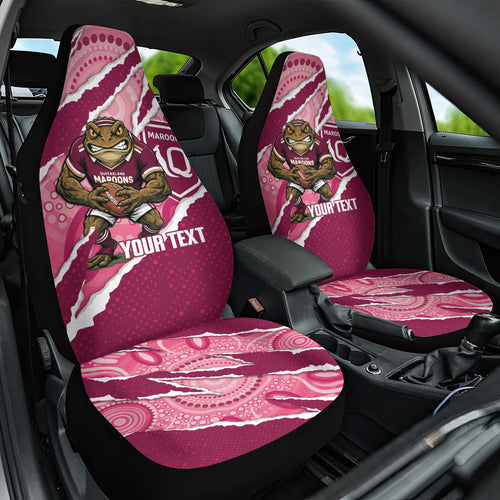 QLD Maroons Rugby Custom Car Seat Cover Go Cane Toads Sporty Aboriginal Art