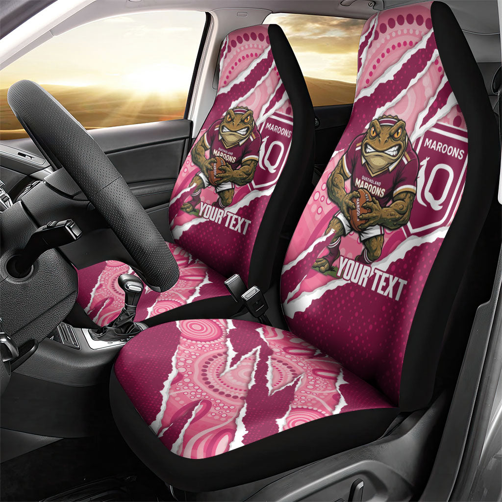 QLD Maroons Rugby Custom Car Seat Cover Go Cane Toads Sporty Aboriginal Art