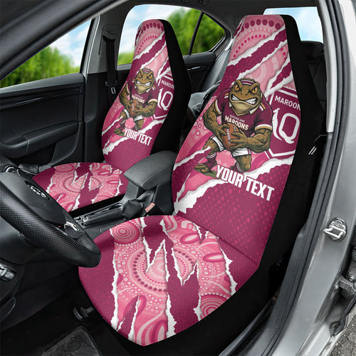 QLD Maroons Rugby Custom Car Seat Cover Go Cane Toads Sporty Aboriginal Art