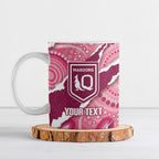 QLD Maroons Rugby Custom Ceramic Mug Go Cane Toads Sporty Aboriginal Art