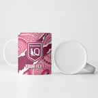QLD Maroons Rugby Custom Ceramic Mug Go Cane Toads Sporty Aboriginal Art