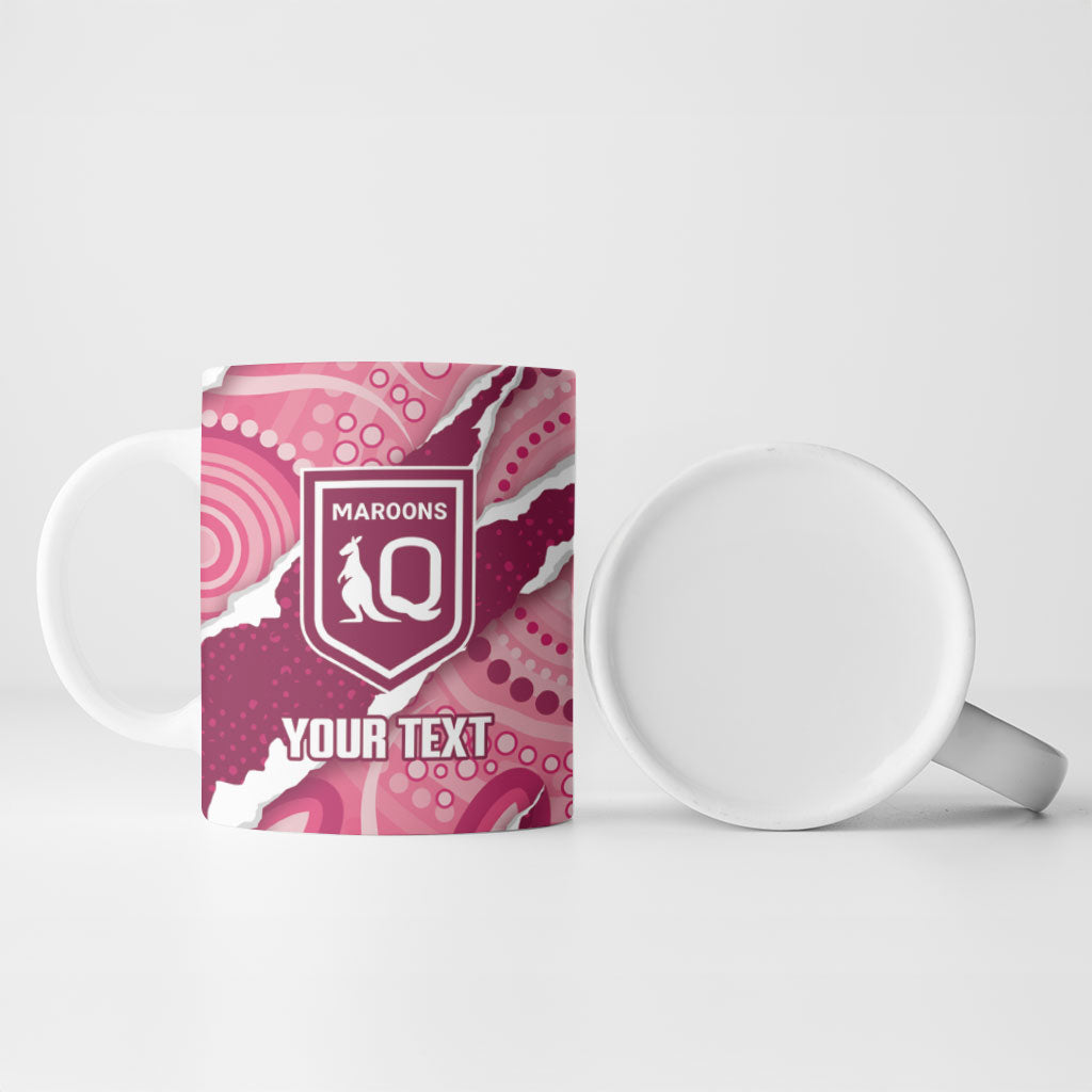 QLD Maroons Rugby Custom Ceramic Mug Go Cane Toads Sporty Aboriginal Art