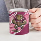 QLD Maroons Rugby Custom Ceramic Mug Go Cane Toads Sporty Aboriginal Art