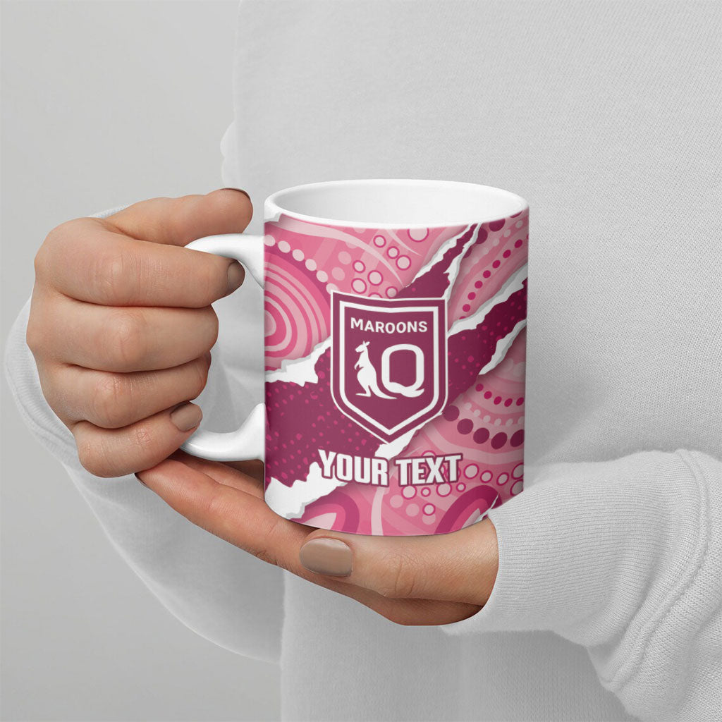 QLD Maroons Rugby Custom Ceramic Mug Go Cane Toads Sporty Aboriginal Art
