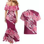QLD Maroons Rugby Custom Couples Matching Mermaid Dress and Hawaiian Shirt Go Cane Toads Sporty Aboriginal Art