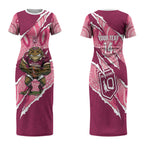 QLD Maroons Rugby Custom Couples Matching Short Sleeve Bodycon Dress and Long Sleeve Button Shirt Go Cane Toads Sporty Aboriginal Art LT14