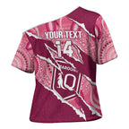 QLD Maroons Rugby Custom Cross Shoulder Shirt Go Cane Toads Sporty Aboriginal Art
