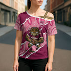 QLD Maroons Rugby Custom Cross Shoulder Shirt Go Cane Toads Sporty Aboriginal Art