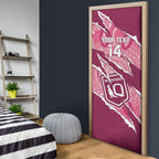 QLD Maroons Rugby Custom Door Cover Go Cane Toads Sporty Aboriginal Art