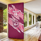 QLD Maroons Rugby Custom Door Cover Go Cane Toads Sporty Aboriginal Art