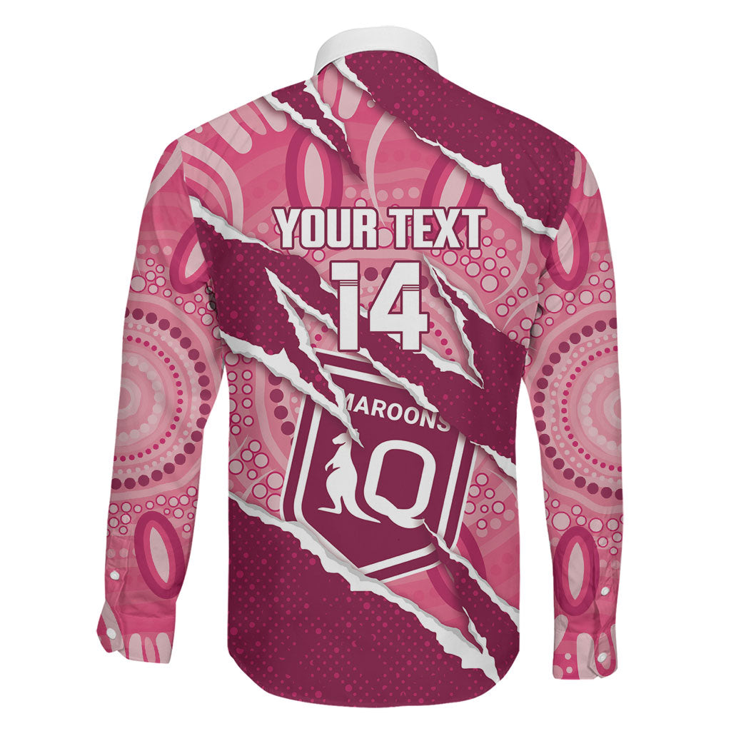 QLD Maroons Rugby Custom Family Matching Mermaid Dress and Hawaiian Shirt Go Cane Toads Sporty Aboriginal Art