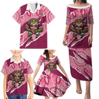 QLD Maroons Rugby Custom Family Matching Puletasi and Hawaiian Shirt Go Cane Toads Sporty Aboriginal Art