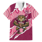 QLD Maroons Rugby Custom Family Matching Summer Maxi Dress and Hawaiian Shirt Go Cane Toads Sporty Aboriginal Art