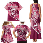 QLD Maroons Rugby Custom Family Matching Tank Maxi Dress and Hawaiian Shirt Go Cane Toads Sporty Aboriginal Art