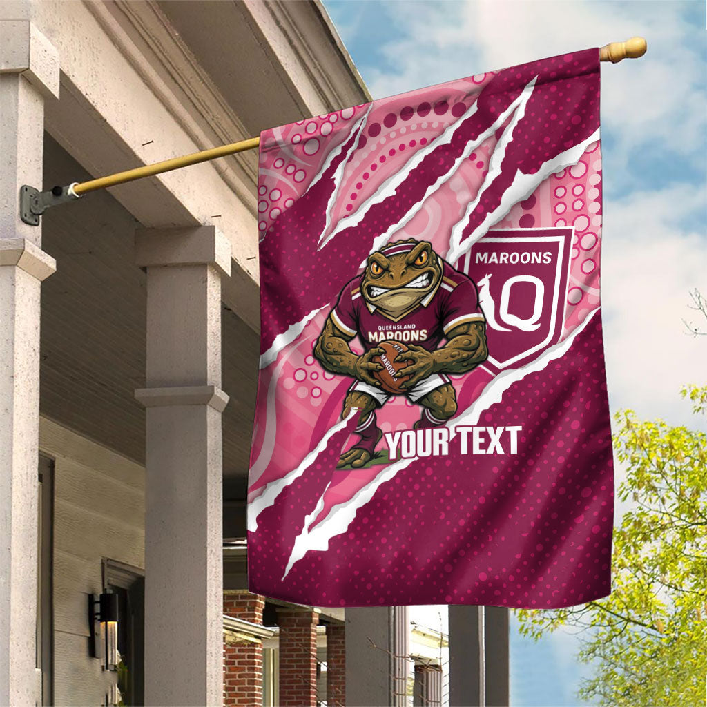 QLD Maroons Rugby Custom Garden Flag Go Cane Toads Sporty Aboriginal Art