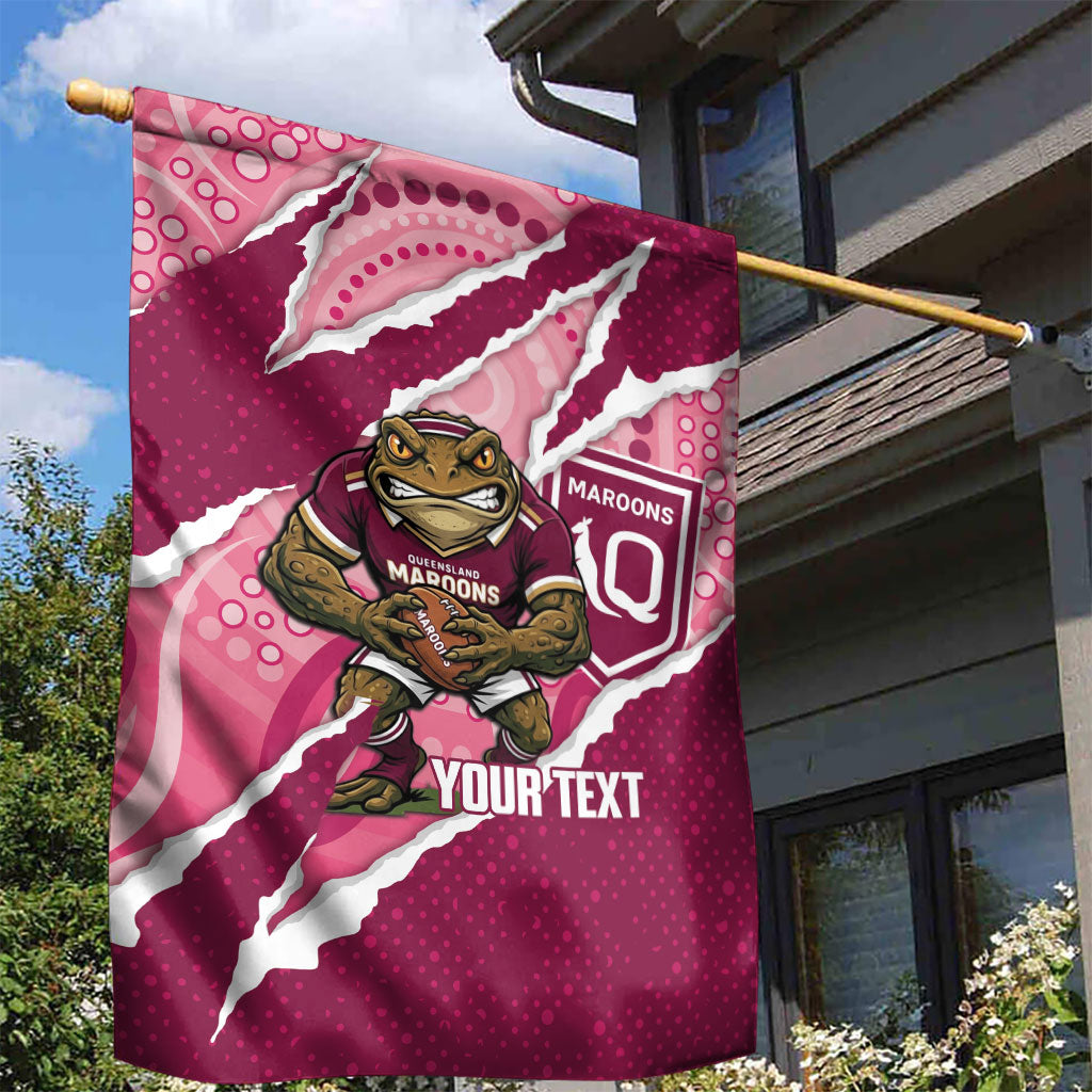 QLD Maroons Rugby Custom Garden Flag Go Cane Toads Sporty Aboriginal Art